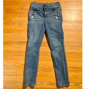 Express stretch plus denim super high rise ankle leggings